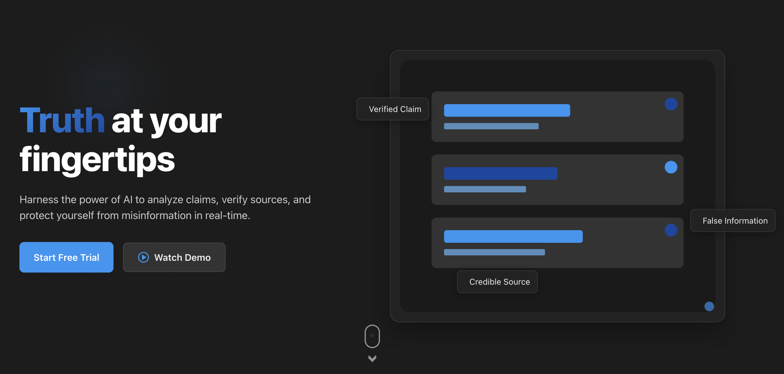 Screenshot of Veritas Platform